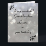 Carte Anniversaire de la petite-fille personnalisée<br><div class="desc">Stylish personalised Birthday Greeting Card for Granddaughter</div>