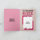 Carte Anniversaire de la photo blanche rose nièce spécia (Intérieur)