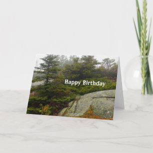 Carte Anniversaire de la photo de Maine Pine Boulders Ac