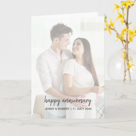 Carte Anniversaire de la photo de script moderne tendanc (Fleur jaune)