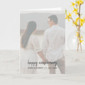 Carte Anniversaire de la photo de script moderne tendanc (Fleur jaune)