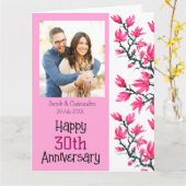 Carte Anniversaire de la photo florale Chic Sakura Pink (Fleur jaune)
