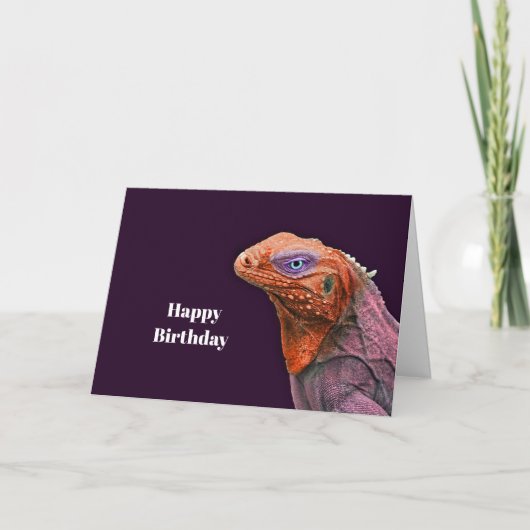 Carte Anniversaire de la photo Iguana Orange (Devant)