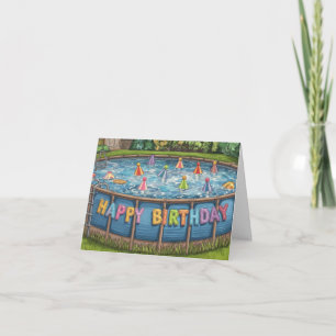 Carte anniversaire de la piscine portable