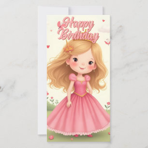 Carte Anniversaire de la Princesse Fée dans un Rêve Rose