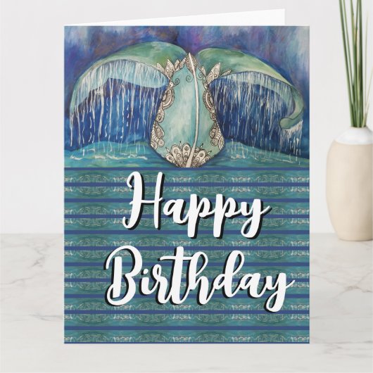 Carte anniversaire de la queue de baleine (Devant)