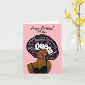 Carte Anniversaire de la reine-mère africaine américaine (Fleur jaune)