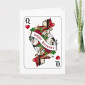 Carte Anniversaire de la Reine vintage des Coeurs (Devant)