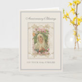 Carte Anniversaire de la religieuse catholique Vierge Ma (Fleur jaune)