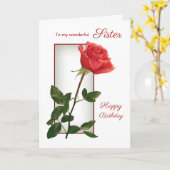 Carte Anniversaire de la rose rouge (Fleur jaune)