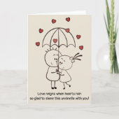 Carte anniversaire de la Saint-Valentin pliée mign (Devant)