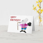 CARTE ANNIVERSAIRE DE LA SOURIS (Fleur jaune)