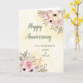Carte Anniversaire de la tante du printemps et de l'oncl (Fleur jaune)