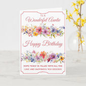 Carte Anniversaire de la tante Fleur sauvage Florale (Fleur jaune)