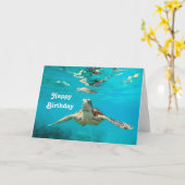 Carte Anniversaire de la tortue de mer (Fleur jaune)