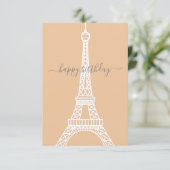 Carte Anniversaire de la tour Eiffel blanche moderne (Debout devant)