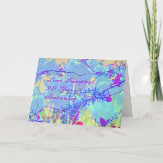 Carte Anniversaire de la transplantation du foie, 20 ans (Devant)