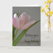 Carte Anniversaire de la tulipe rose (Fleur jaune)