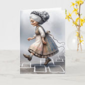 Carte Anniversaire De La Vieille Dame Sur La Grille Hops (Fleur jaune)