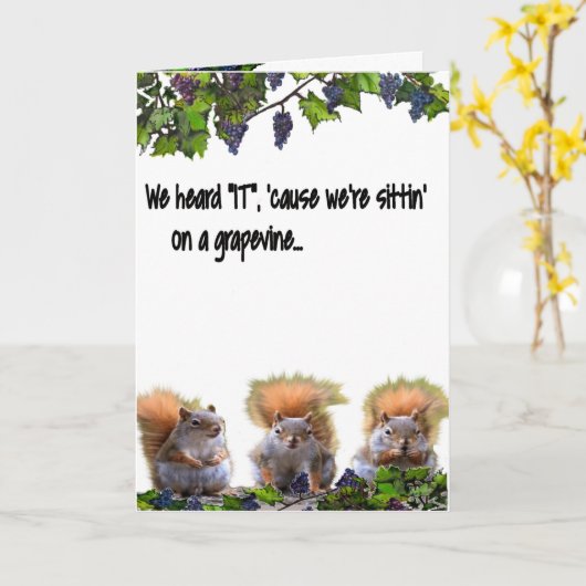 CARTE ANNIVERSAIRE DE LA VIGNE DE GRAPE (Fleur jaune)