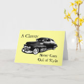 Carte Anniversaire de la voiture classique (Fleur jaune)