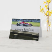 Carte Anniversaire de la voiture de course (Fleur jaune)