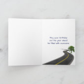 Carte Anniversaire de la voiture rouge et blanche 1955 (Intérieur)