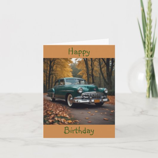 Carte Anniversaire de la Voiture Vintage (Devant)