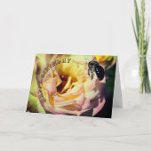 Carte Anniversaire De L'Abeille Et De La Fleur Rose (Devant)