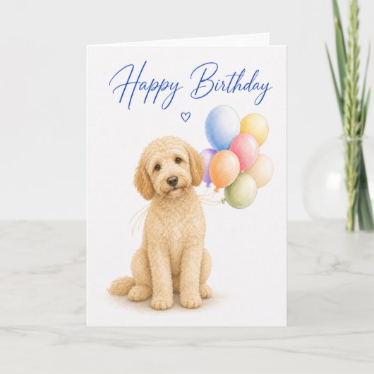 Carte Anniversaire de Labradoodle (Devant)