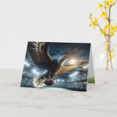 Carte Anniversaire de l'aigle à tête blanche avec footba (Fleur jaune)