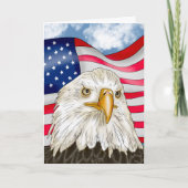 Carte Anniversaire de l'aigle à tête blanche et du drape (Devant)