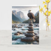 Carte Anniversaire De L'Aigle Bald Sur Le Caire (Fleur jaune)