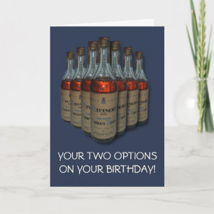 CARTE ANNIVERSAIRE DE L'ALCOOL DE LIQUEUR VINTAGE DE BOO