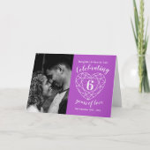 Carte Anniversaire de l'améthyste mauve du 6e Mariage (Devant)