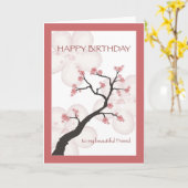 Carte Anniversaire de l'Ami, Arbre à fleurs chinois (Fleur jaune)