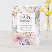 Carte Anniversaire de l'Ami Flower Garden Bible Verse (Fleur jaune)