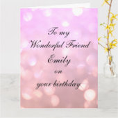 Carte Anniversaire de l'ami personnalisé (Fleur jaune)