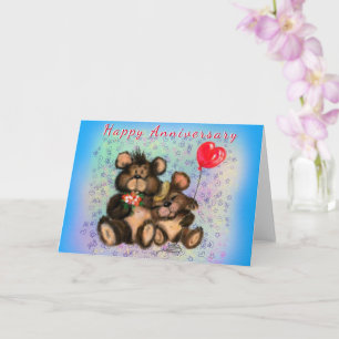 Carte Anniversaire de l'amour de l'ours couple