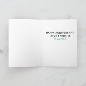 Carte Anniversaire de l'amour du joueur de console (Intérieur)