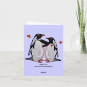 Carte Anniversaire de l'amour du pingouin (Dos)