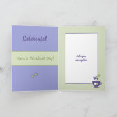 Carte Anniversaire de l'amoureux du café vert et pourpre (Intérieur)