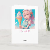 Carte Anniversaire de l'Anime Whimsical avec Ice Cream C (Dos)