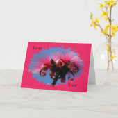 Carte Anniversaire de l'année bissextile, Fleurs roses c (Fleur jaune)