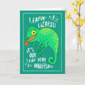 Carte Anniversaire de l'année bissextile Leapin' Lizards (Fleur jaune)