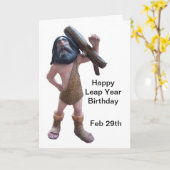 Carte Anniversaire de l'année du bonhomme de Caveman (Fleur jaune)