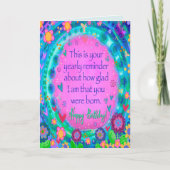 Carte Anniversaire de l'année Rappel Beau plaisir floral (Devant)