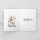 Carte Anniversaire de lapin mignon rose enchanté (Intérieur)