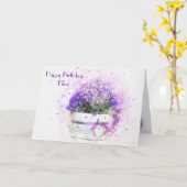 Carte Anniversaire de l'aquarelle florale féminine (Fleur jaune)