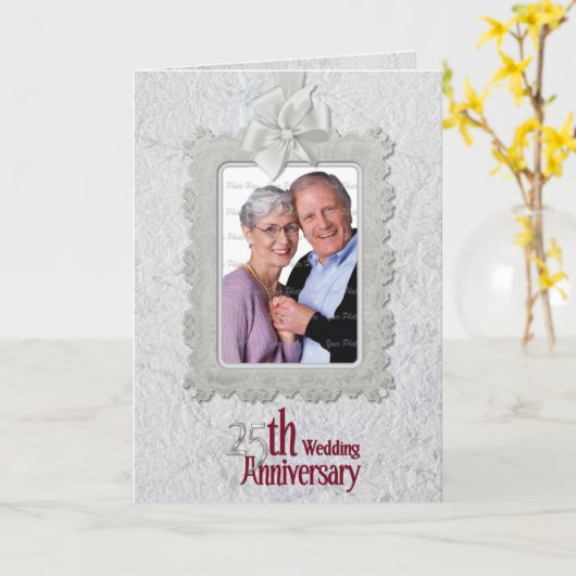 Carte Anniversaire de l'argent (Fleur jaune)